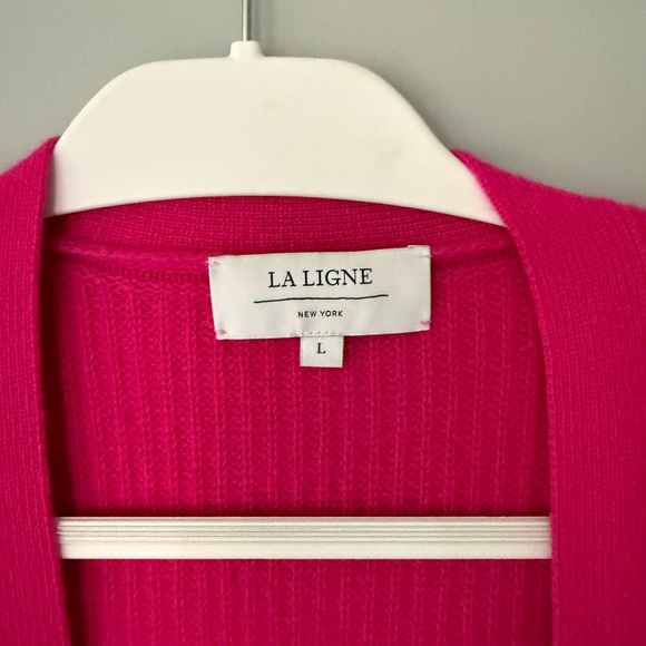 La Ligne Mini Toujours Cashmere Cardigan in Hot Pink | Size L - Picture 4 of 5